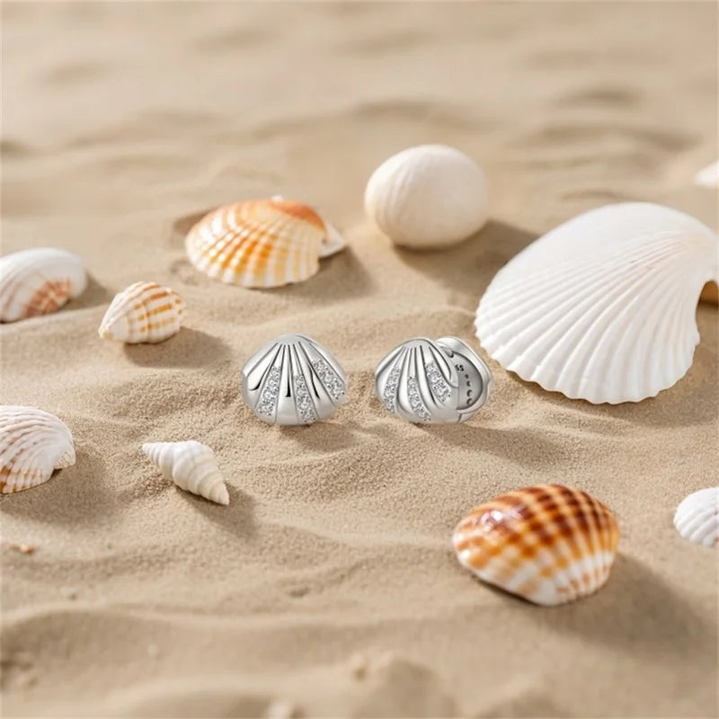 New Original 925 Sterling Silver Sweetheart Bow & Crab Ocean Earrings | Donut Zircon Round Design Women’s Fine Jewelry