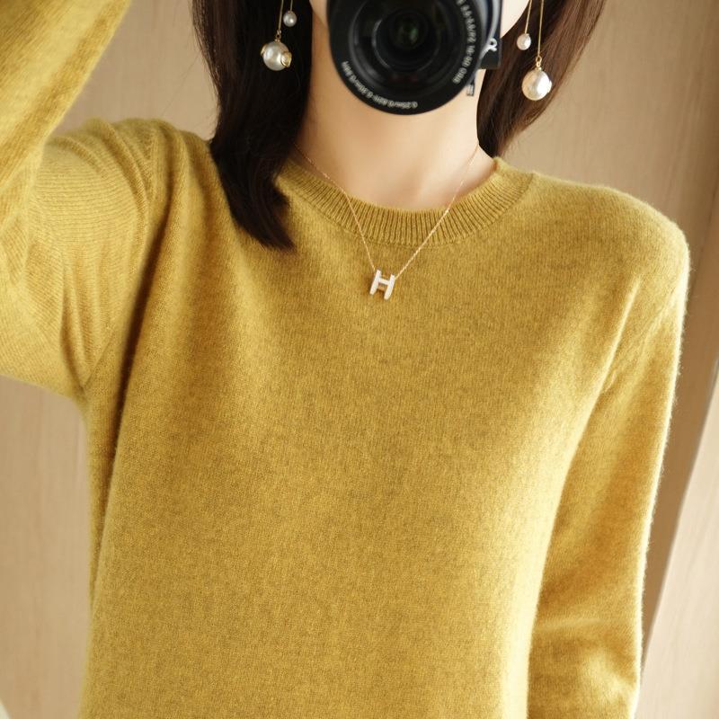 2025 Women Sweater Korean Fashion – Spring Autumn Long Sleeve O-Neck Knitwear Soft Warm Pullovers Bottoming Shirts