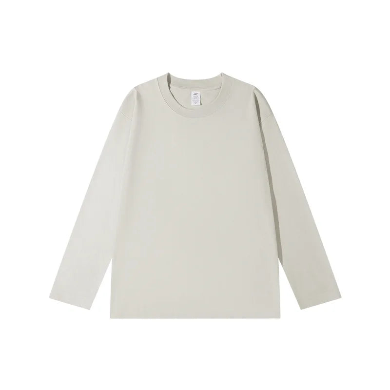 Spring Autumn Women’s Long Sleeve Cotton T-Shirt – Solid Casual Harajuku O-Neck Top 🌿✨