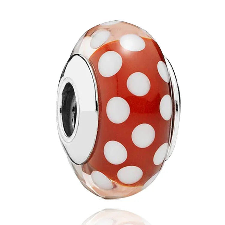 Original Murano Glass 925 Sterling Silver Butterfly Flower Leaf Rainbow Charm Bead | Cosmic DIY Bracelet Jewelry Gift for Women