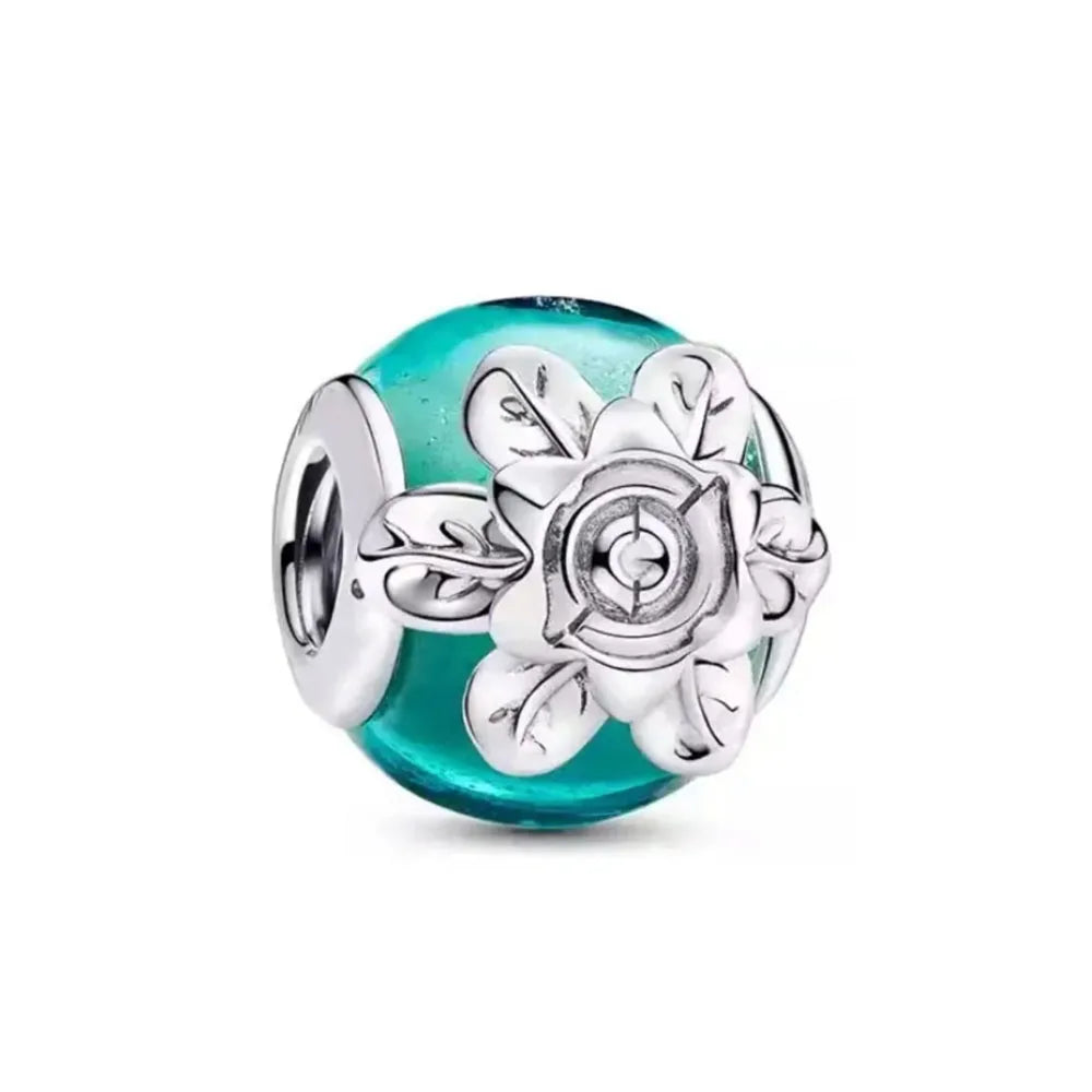 925 Sterling Silver Green Clover Leaf Charm | DIY Pendant Bead Fits Pandora Bracelet & Necklace – Lucky Jewelry Accessory