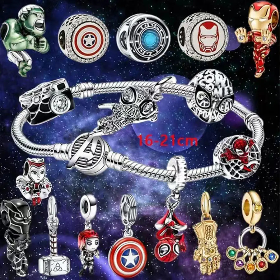 925 Sterling Silver Disney Spider-Man Charm Bead | Fits Pandora Bracelet | Women’s Fashion Jewelry Gift