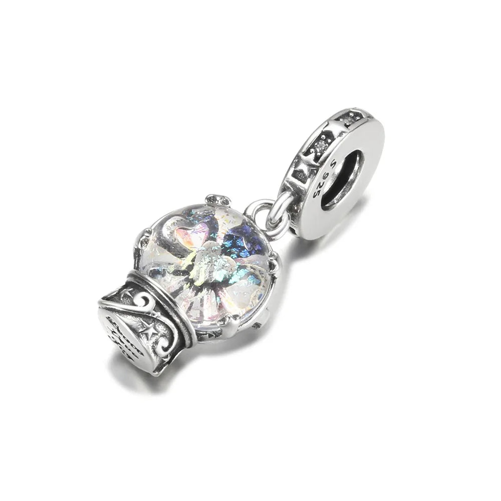 925 Sterling Silver Blue Planet & Dolphin Galaxy Dangle Charm | Women’s Bracelet DIY Jewelry