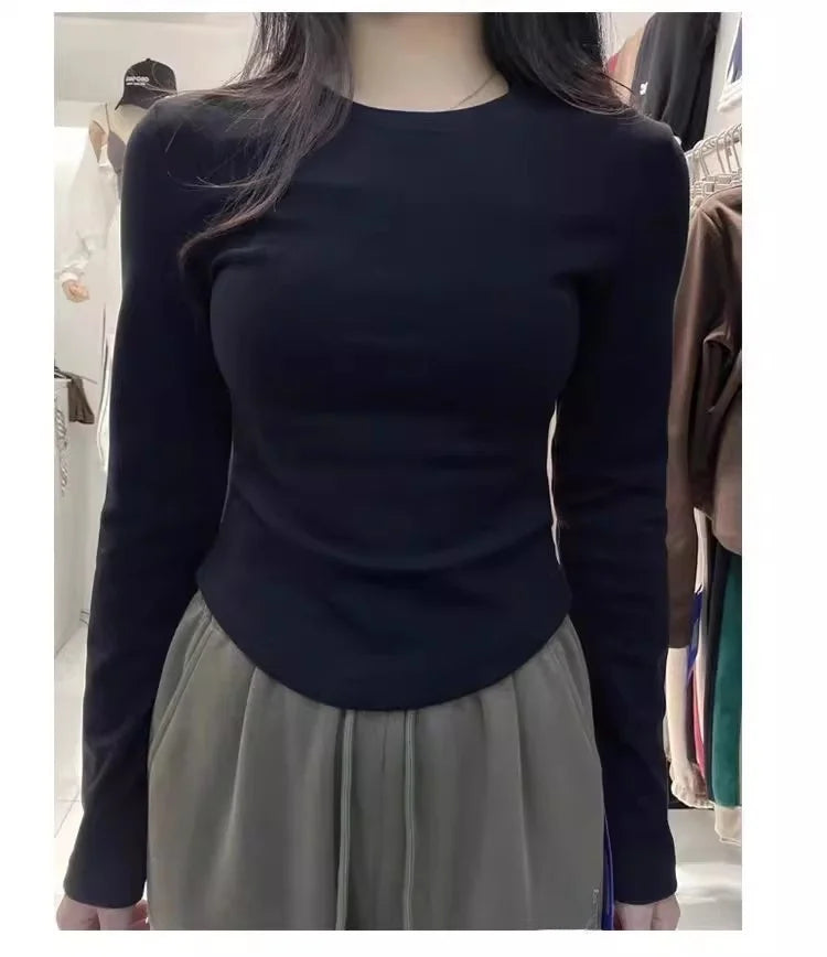 Women's Double-Sided Camere Slim Fit Long Sleeve Base Layer Top ❄️ Inner Wear T-Shirt 👚 Winter Tight Fit