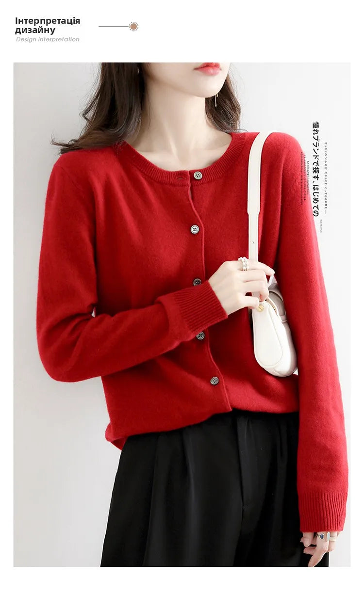 Off-Season Knitted Open Cardigan – Women’s Loose Round Neck Outerwear | Large Size Sweater for Spring & Autumn