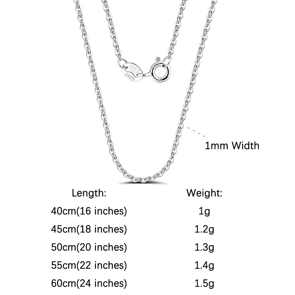 Rinntin 925 Sterling Silver Italian Handmade Chopin Chain Necklace | Simple 1.2mm Women’s Fashion Jewelry SC53