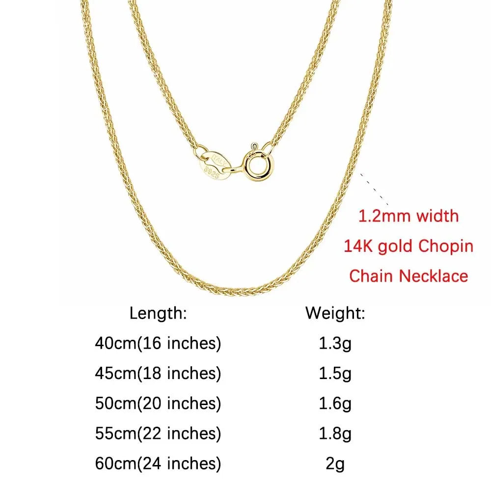 Rinntin 925 Sterling Silver Italian Handmade Chopin Chain Necklace | Simple 1.2mm Women’s Fashion Jewelry SC53