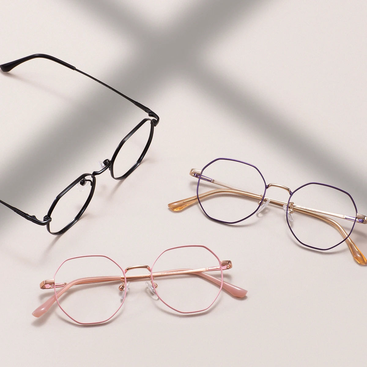 Geometric Colorful Round Glasses – Unisex Metal Full Rim Stylish Eyewear for Prescription Lenses