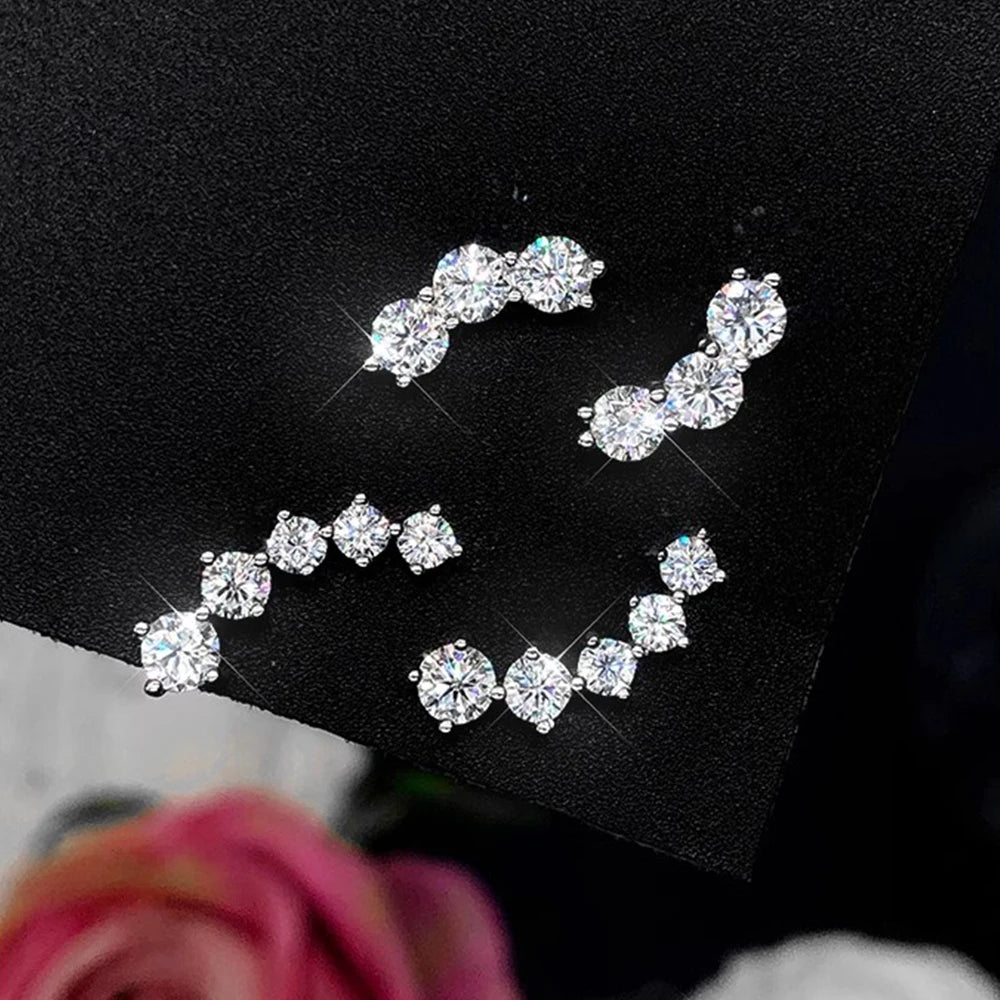 Real D Color Moissanite Diamond Earrings GRA Certified | 925 Sterling Silver Sparkling Studs for Women