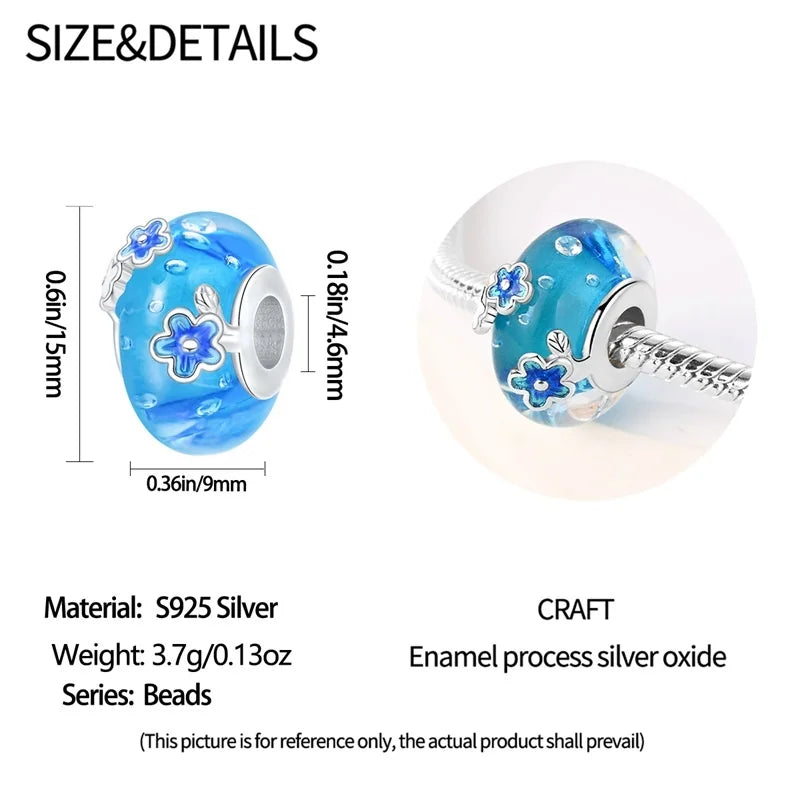 925 Sterling Silver Round Colored Zircon Spacer Beads – Fits Pandora Original Bracelets DIY Exquisite Party Jewelry