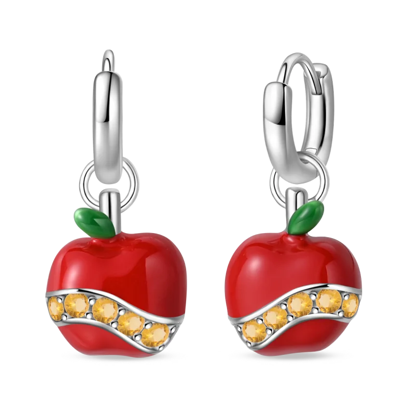 925 Sterling Silver Cute Fruit Earrings – Cherry, Strawberry, Apple & Grape for Women