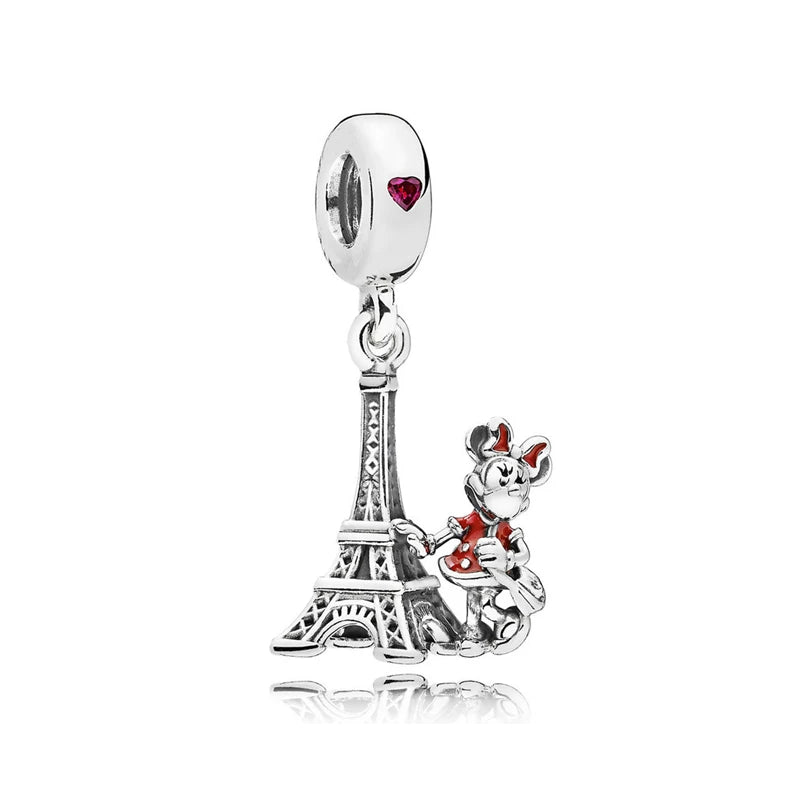 New Miniso 925 Sterling Silver Minnie Mickey Donald Duck Charm Beads | Fit Original Bracelet Necklace DIY Jewelry Gift for Women