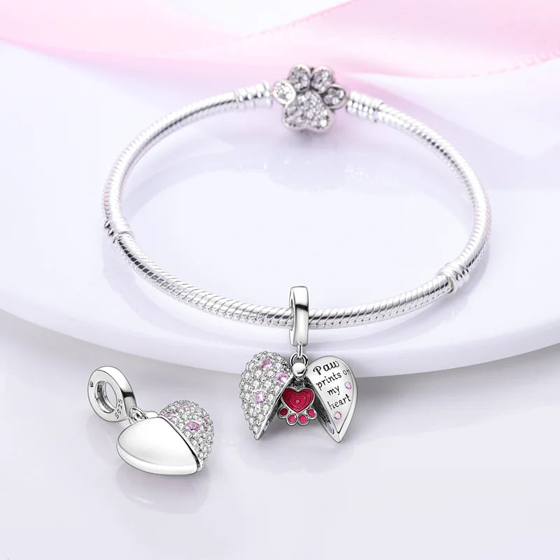 2025 Hot Sale 925 Sterling Silver Pink Butterfly Luminous Firefly Charm | Dangle Bead Fit Bracelet Necklace DIY Jewelry