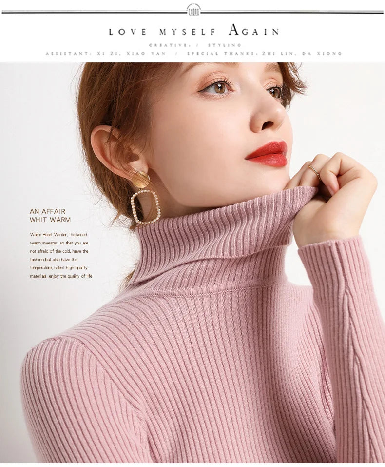 Heliar Women’s Fall Turtleneck Sweater – Soft Knitted Cashmere Pullover, Basic Warm Jumper for Autumn Winter 2024