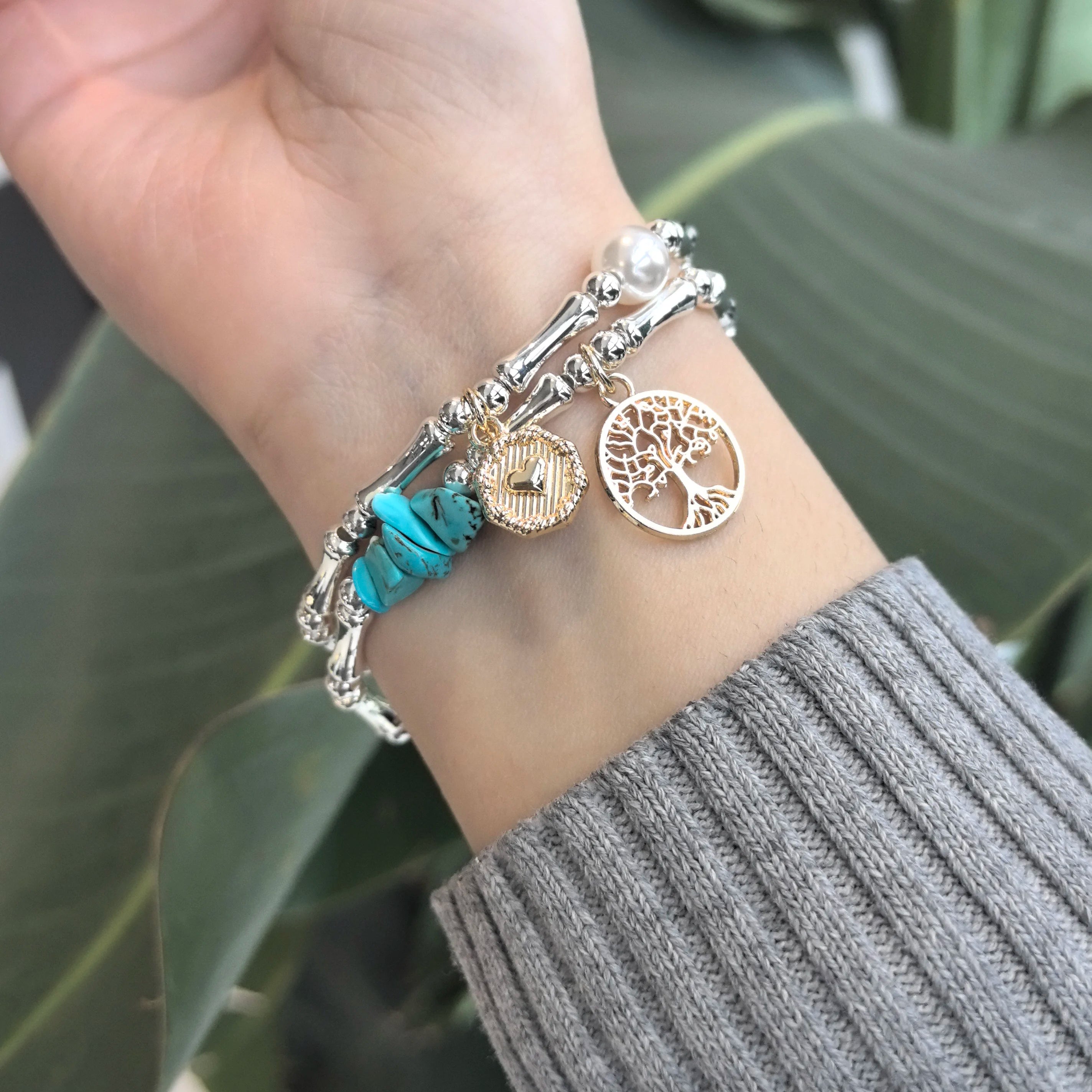 925 Sterling Silver Green Leaf Bracelet | Elegant Nature-Inspired Bangle for Women Girls Fashion Jewelry Gift