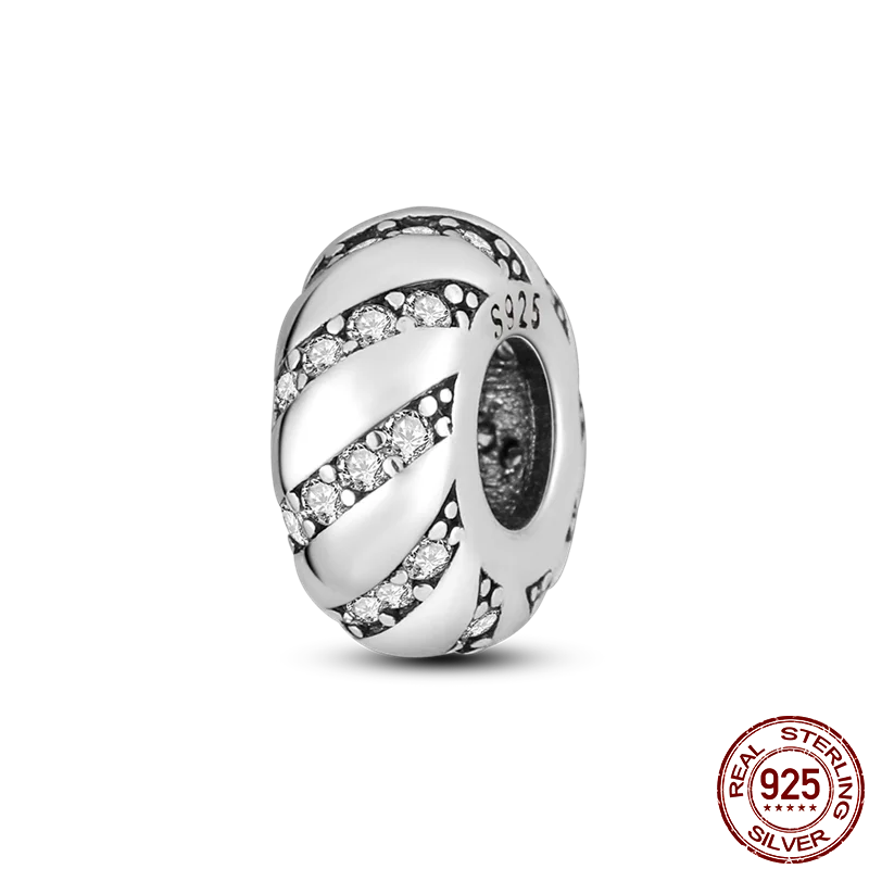 925 Sterling Silver Silicone Spacer Beads & Safety Chain | Clasp Charms Fit Original Pandora 3mm Bracelet – Women’s Jewelry