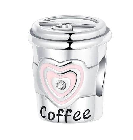 Romantic Pink Flowers 925 Sterling Silver Charms | Bag Lipstick Heart Bow Rose Bead Fit Original Bracelet DIY Jewelry Gift