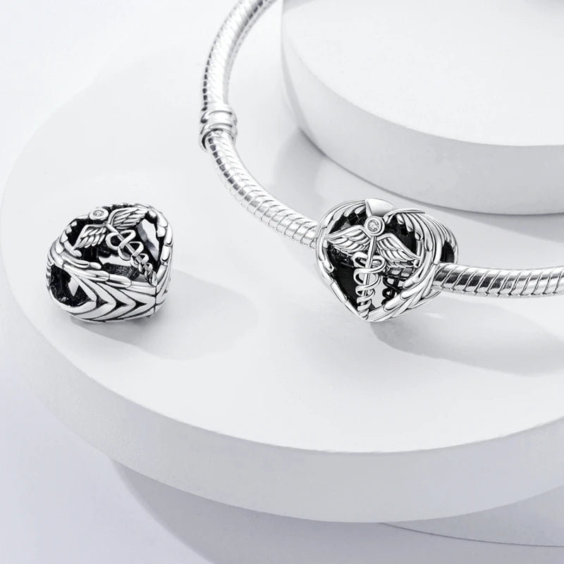 New 925 Sterling Silver Family Sister Love Heart Charm Bead | Original Bracelet DIY Jewelry Gift for Women