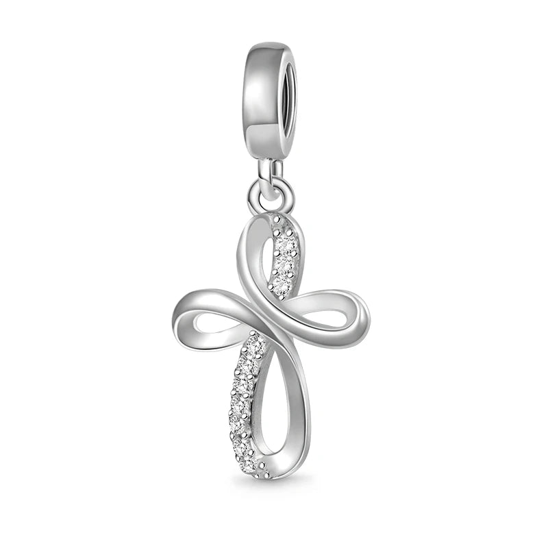 New 925 Sterling Silver Plated Christ Cross Buddha Charm Bead | Fit Original Pendant Bracelet DIY Fashion Jewelry