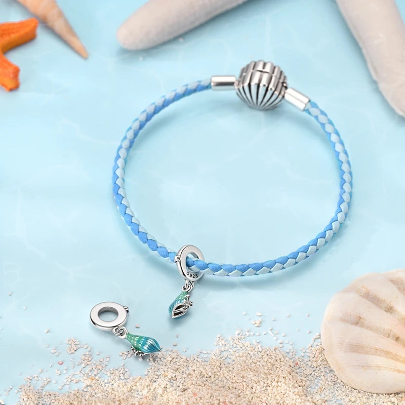New Summer Ocean Silver Plated Sea Turtle & Starfish Shell Charm | DIY Bracelet Jewelry for Women