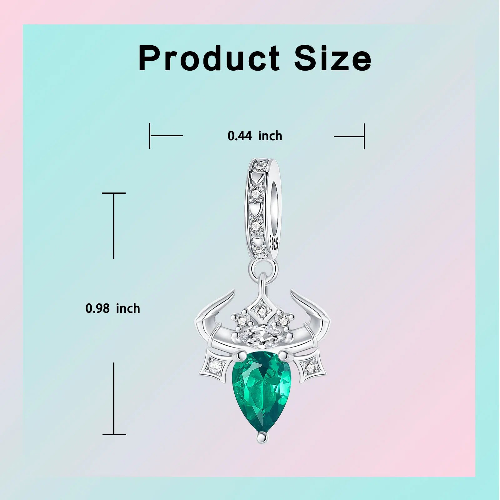 925 Sterling Silver Birthstone Love Pendant Charm | January–December Zircon Bead for Bracelet & Necklace DIY Jewelry Gift