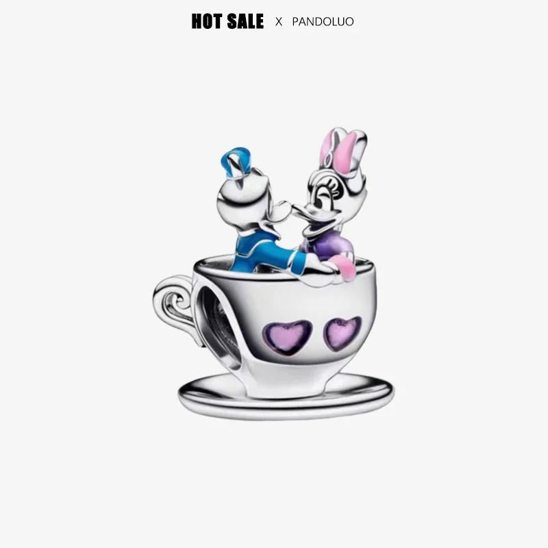 New Halloween Disney Cheshire Cat & Stitch Charm Beads – Fit Original Pandora Bracelet & Necklace, Women’s Holiday Jewelry Gift