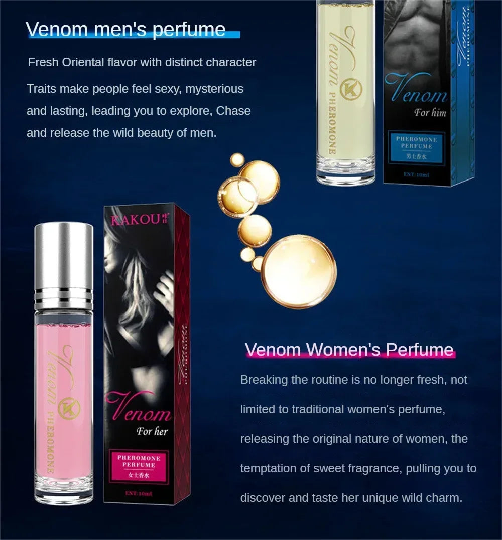 10ml Pheromone Perfume for Men & Women – Roll-On Essential Oil Fragrance, Long-Lasting Scent, Opposite Sex Attraction