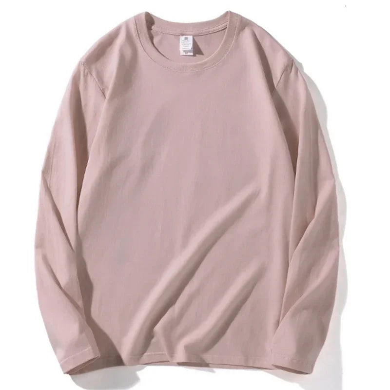 Autumn Korean-Style Long Sleeve T-Shirt for Women | Versatile Streetwear Casual Solid Color Top