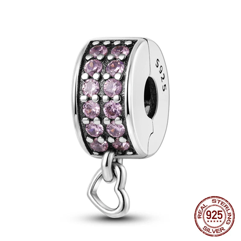 925 Sterling Silver Luminous Butterfly Star Moon Charm Bead | Round Clasp Bead for 3mm DIY Bracelet Jewelry Gift