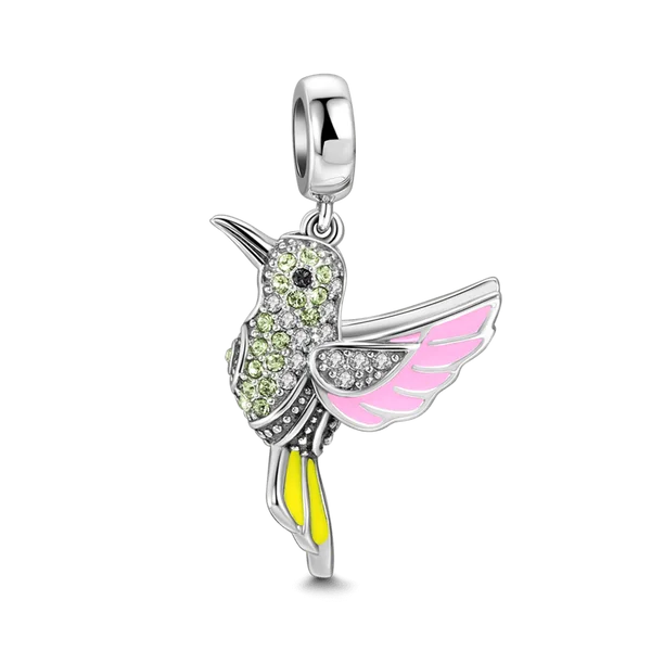 925 Sterling Silver Hummingbird & Swallow Pendant Charm | Fits Original European Bracelet DIY Women Jewelry