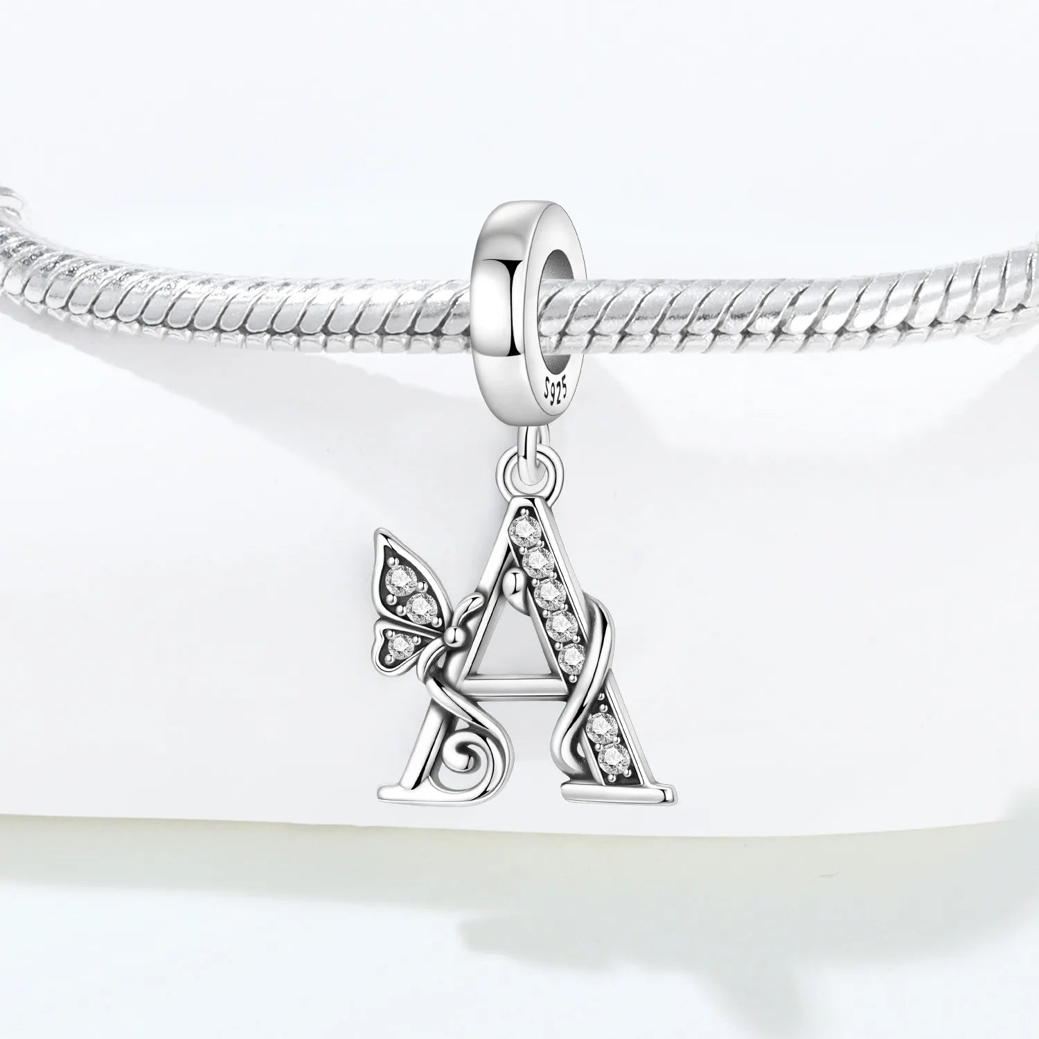 Original S925 Sterling Silver Butterfly & A-Z Letter Beads – DIY Bracelet & Necklace Jewelry