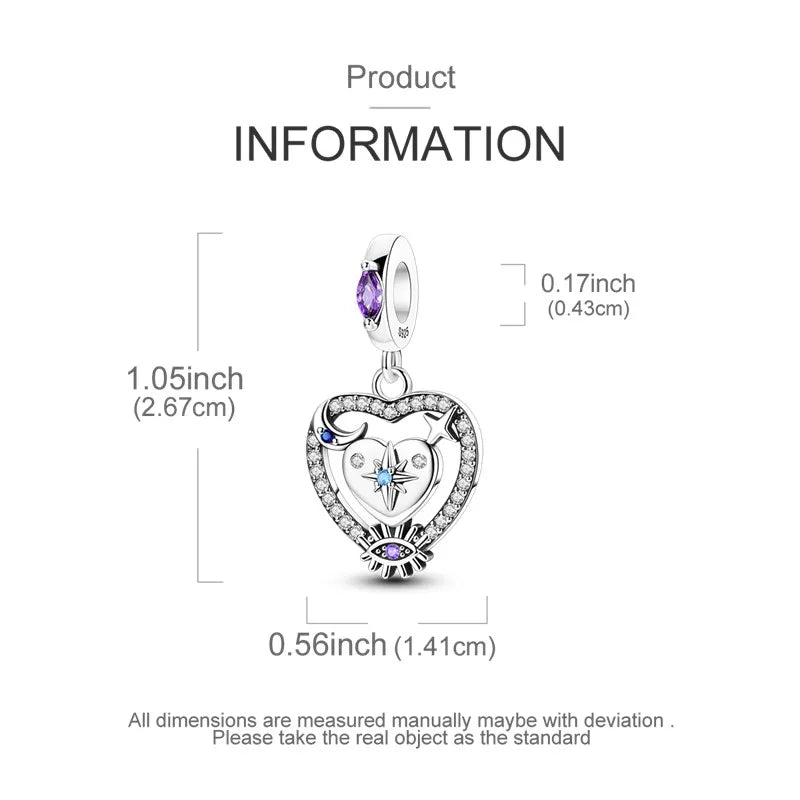 925 Sterling Silver Colorful CZ Zircon Dangle Charm | 2025 New Fashion Bead | Fits Pandora Bracelet | DIY Jewelry Gift
