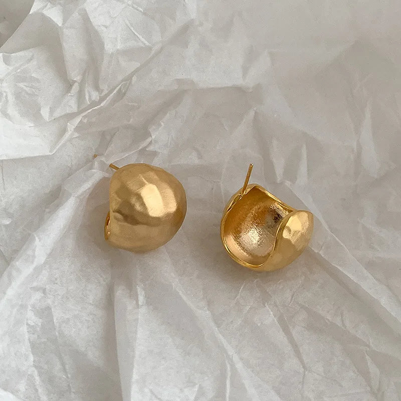 New 925 Sterling Silver Hoop Earrings – Matte Circle Geometric Punk Clip Earrings for Women & Girls