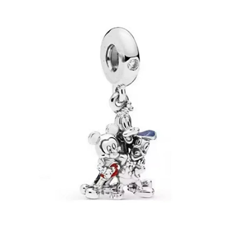 New Miniso 925 Sterling Silver Minnie Mickey Donald Duck Charm Beads | Fit Original Bracelet Necklace DIY Jewelry Gift for Women