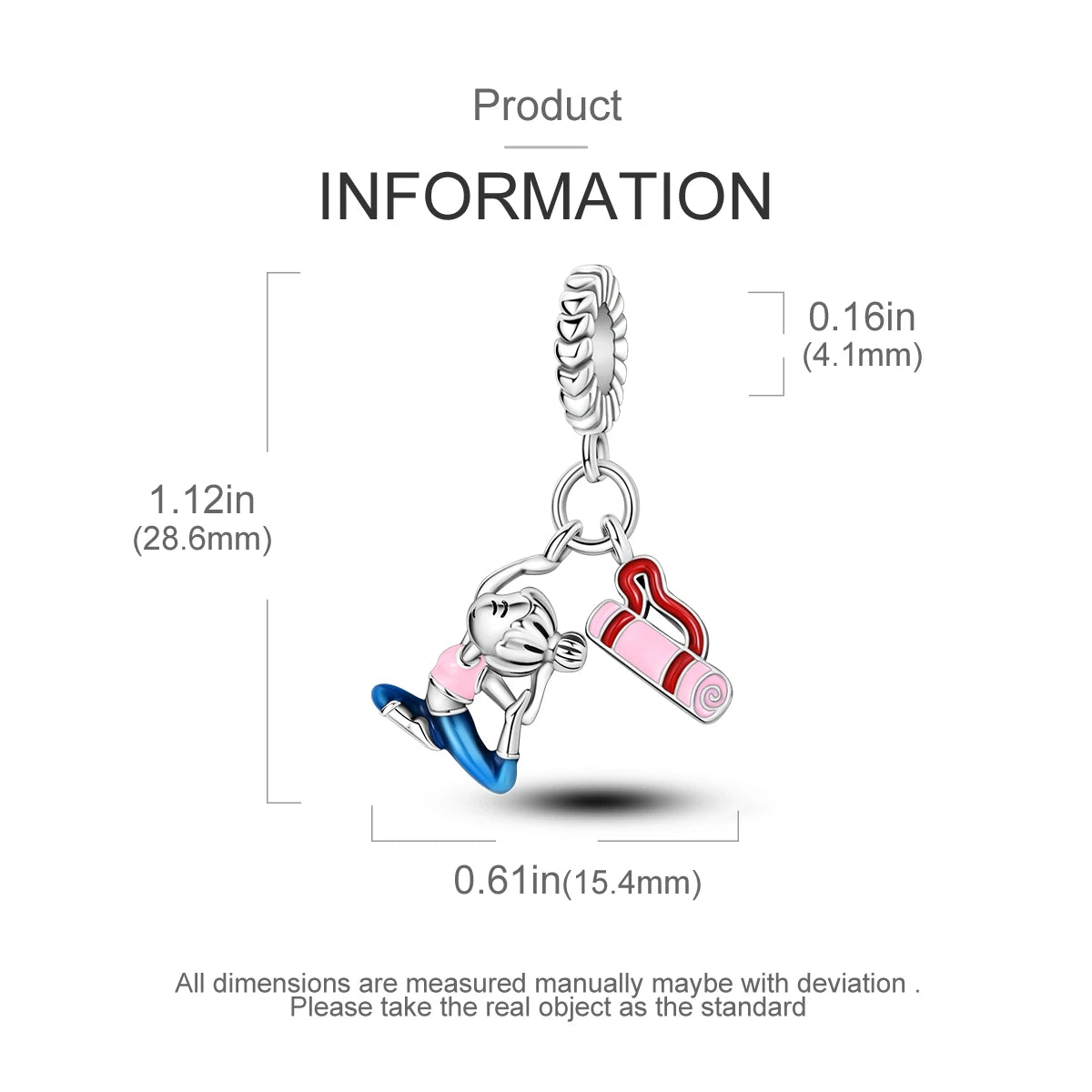 925 Sterling Silver Pink Ballet Girl Charms | Bow Pendant Beads Fit Original Bracelet & Necklace DIY Jewelry for Women