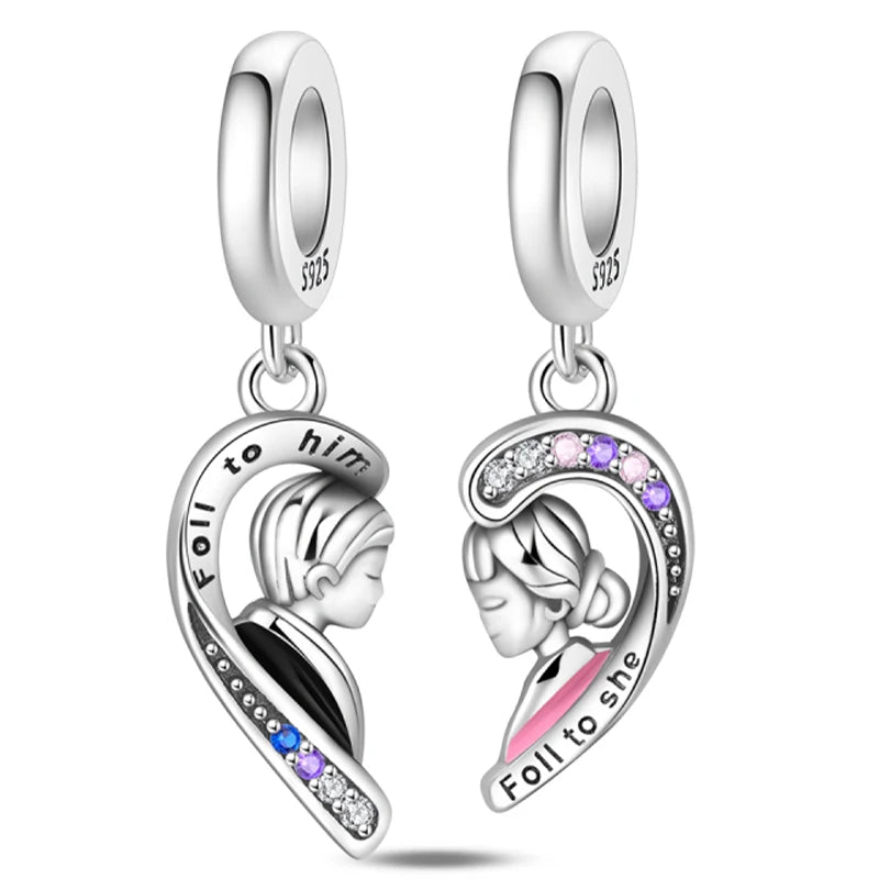 Original 925 Sterling Silver Luminous Lantern & Magic Cat Charm Bead | Glowing Angel Jungle Pendant for Bracelet Jewelry