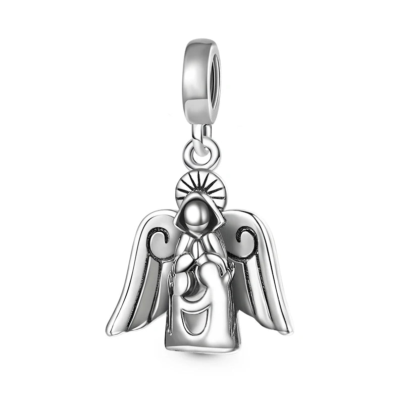 New 925 Sterling Silver Plated Christ Cross Buddha Charm Bead | Fit Original Pendant Bracelet DIY Fashion Jewelry