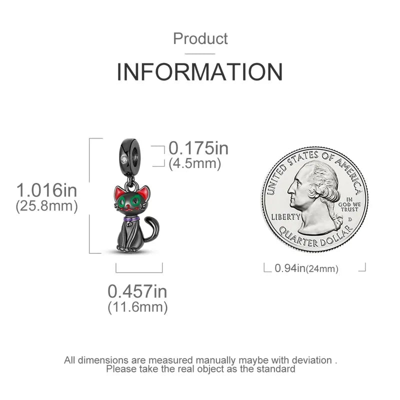Cat Collection 925 Sterling Silver Charms Bead | Persian Bell & Multifarious Cat Dangle Fit Pandora Bracelet Necklace DIY Jewelry