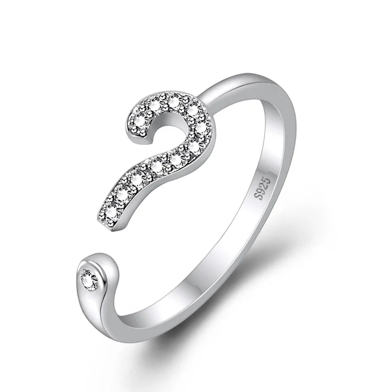 925 Sterling Silver Adjustable Zircon Ring – Elegant Simplicity Fashion Jewelry for Women Wedding Party Gift