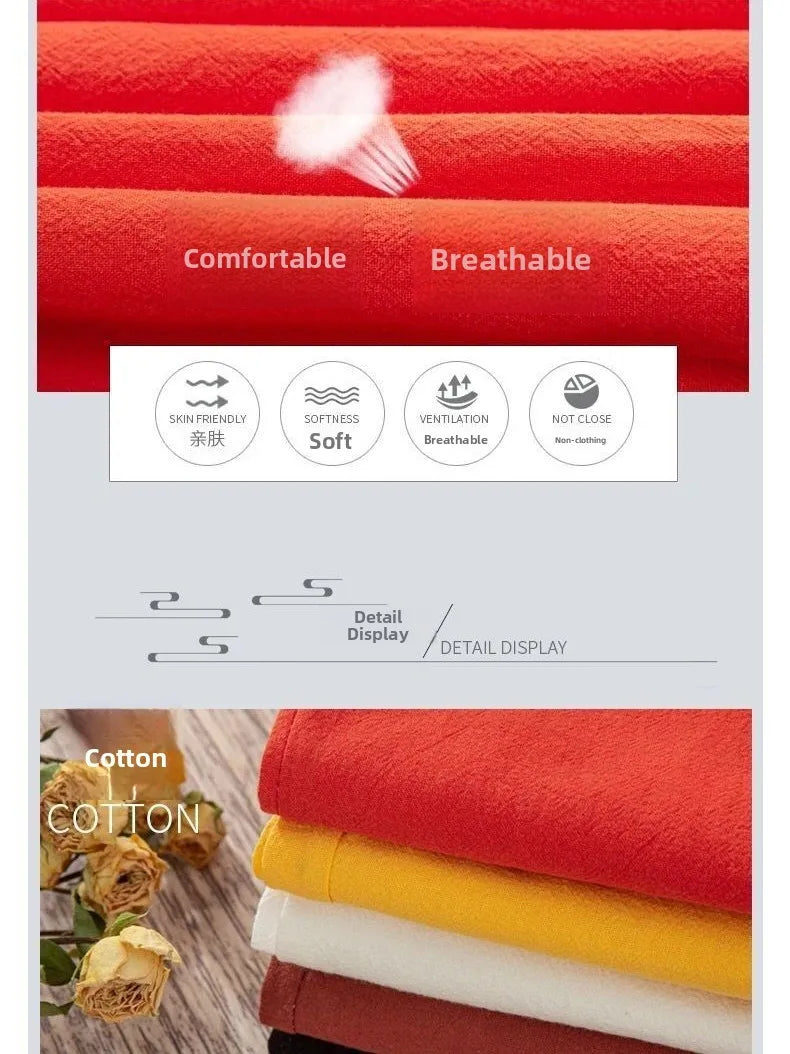 High Waist Cotton Linen Wide Leg Pants | Summer Thin Straight-Cut Trousers for Women Korean Style