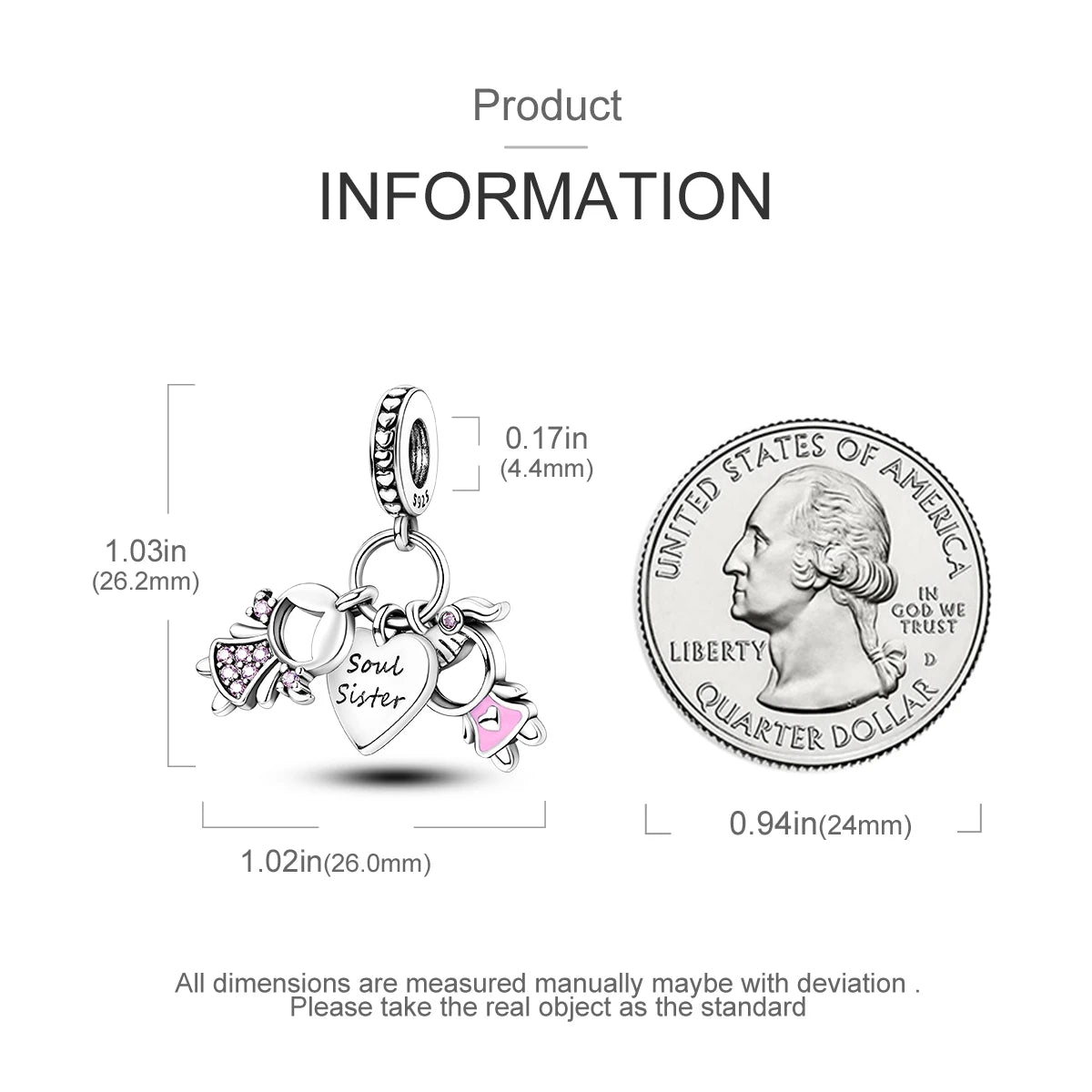 925 Sterling Silver Mother Daughter Love Embrace Pendant Charm | Heart Shaped Bracelet Bead DIY Fine Jewelry Gift