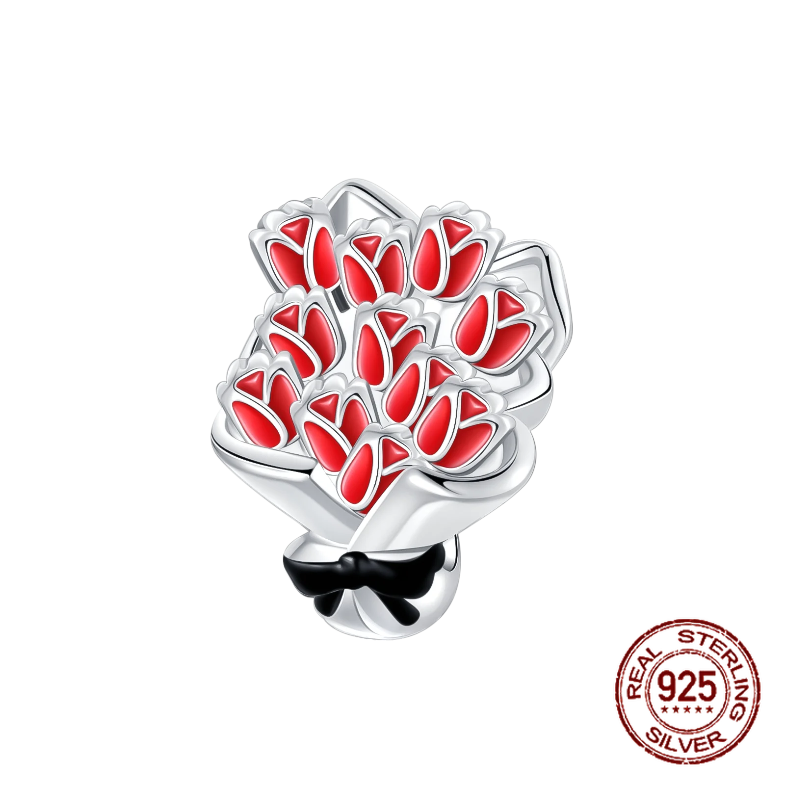 925 Sterling Silver Red Series Charms | Heart, Car & Strawberry Dangle Beads for Original Bracelet DIY Jewelry