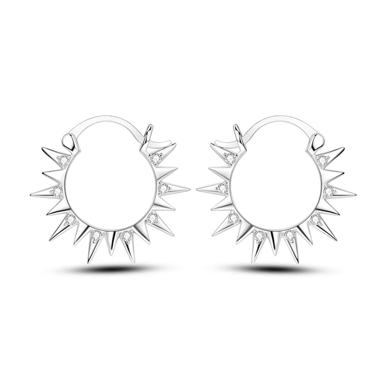 925 Sterling Silver Shining Sun Earrings for Women | Pave CZ Luxury Fashion Jewelry Gift for Anniversary & Engagement