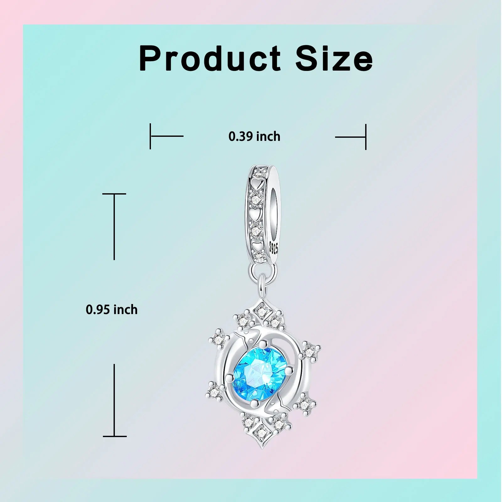 925 Sterling Silver Birthstone Love Pendant Charm | January–December Zircon Bead for Bracelet & Necklace DIY Jewelry Gift