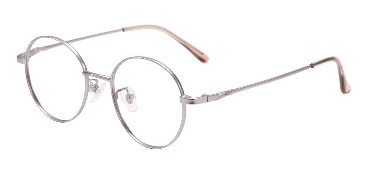 Colorful Round Metal Pink Glasses Frame – Luxury Unisex Full Rim Prescription Eyewear