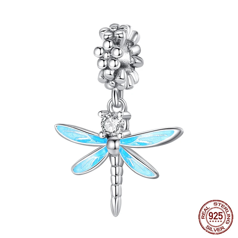Fashion 925 Sterling Silver Colorful Butterfly Dragonfly Hummingbird Charms – Spring Series Beads Fit 925 DIY Bracelet