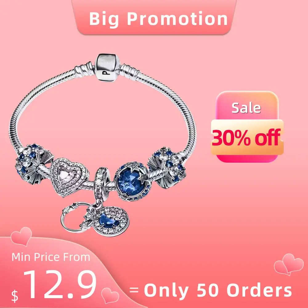 925 Sterling Silver Women’s Bracelet Set | Luxury Pandora Fit Jewelry