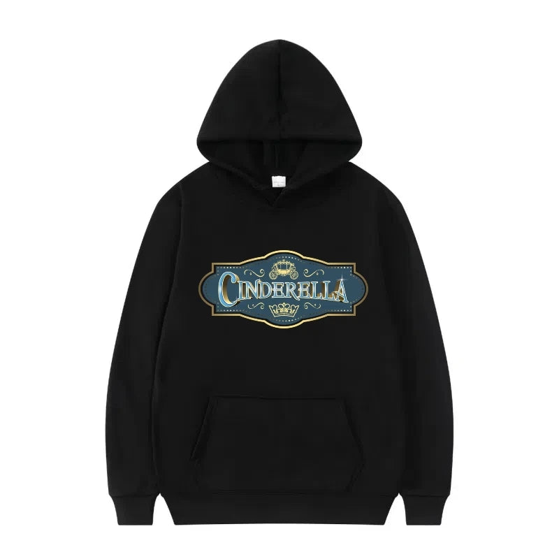 Disney Princess Graphic Hoodie | Y2K Sweet Style Long Sleeve Sweatshirt with Pockets for Women