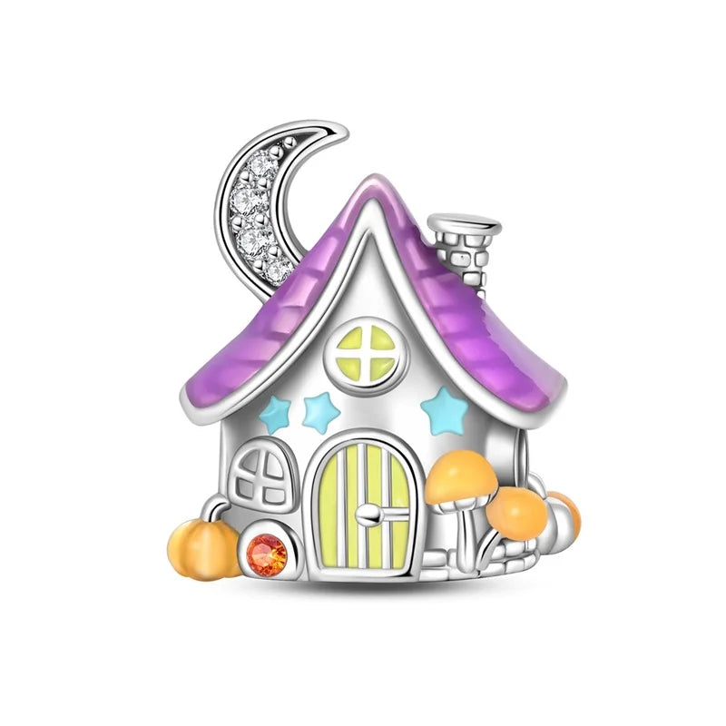 925 Sterling Silver Halloween Charms | Skull, Pumpkin, Bat, Ghost & Coffin Luminous Beads Fit Pandora Bracelet DIY Jewelry Gift