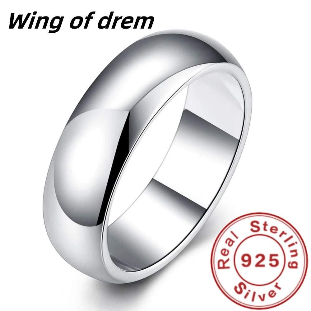 925 Sterling Silver Smooth Round Ring – Fashion Jewelry for Women, Sizes 5-11